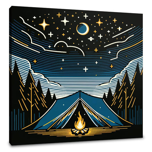 Starry Night Camping Canvas