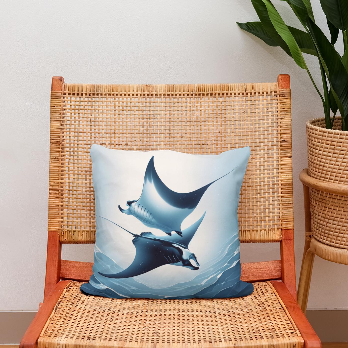 Blue Manta Ballet Cotton Cushion