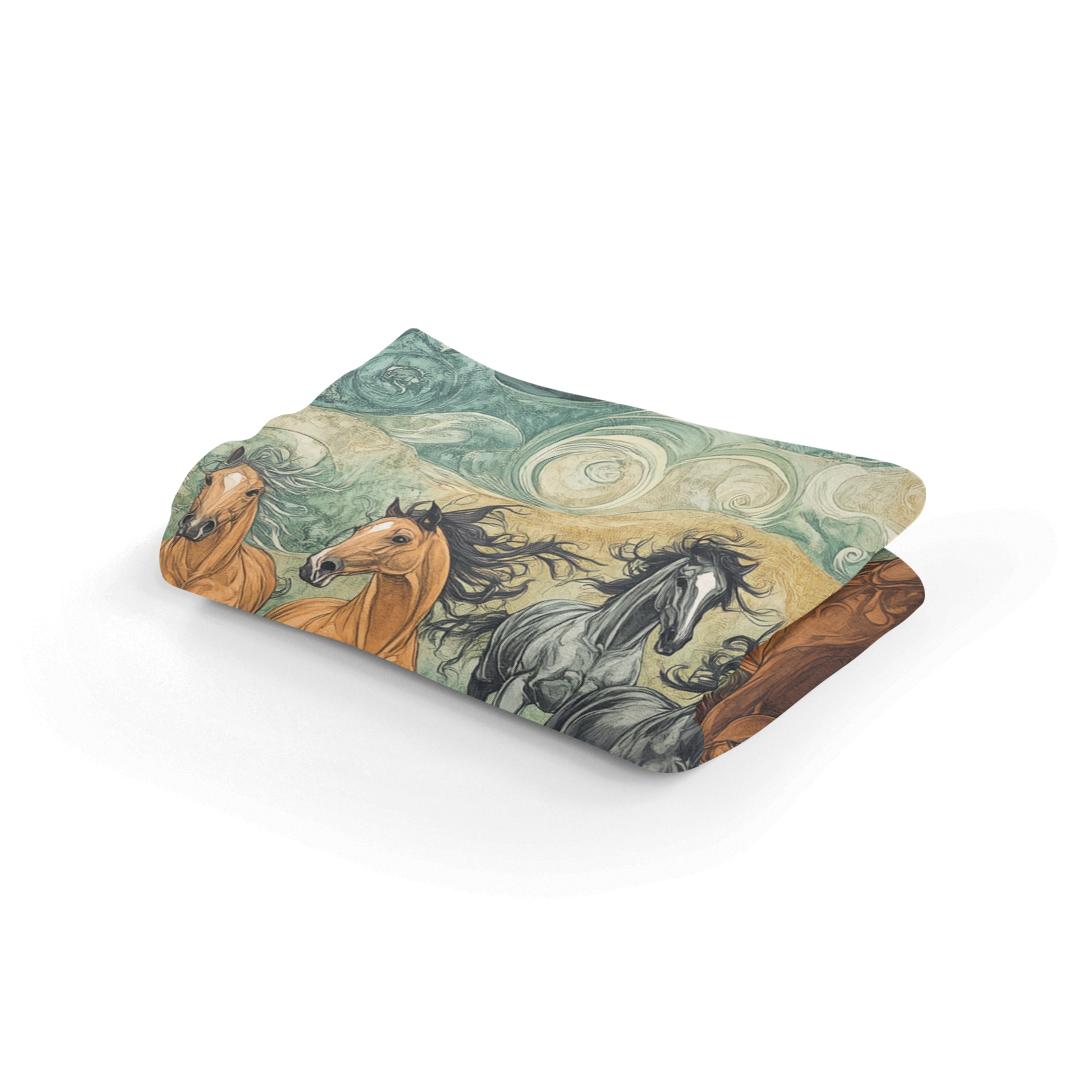 Lucky Running 7 Horses Blanket
