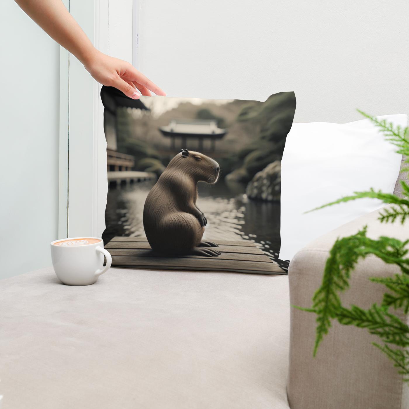 Zen Capybara Cotton Cushion