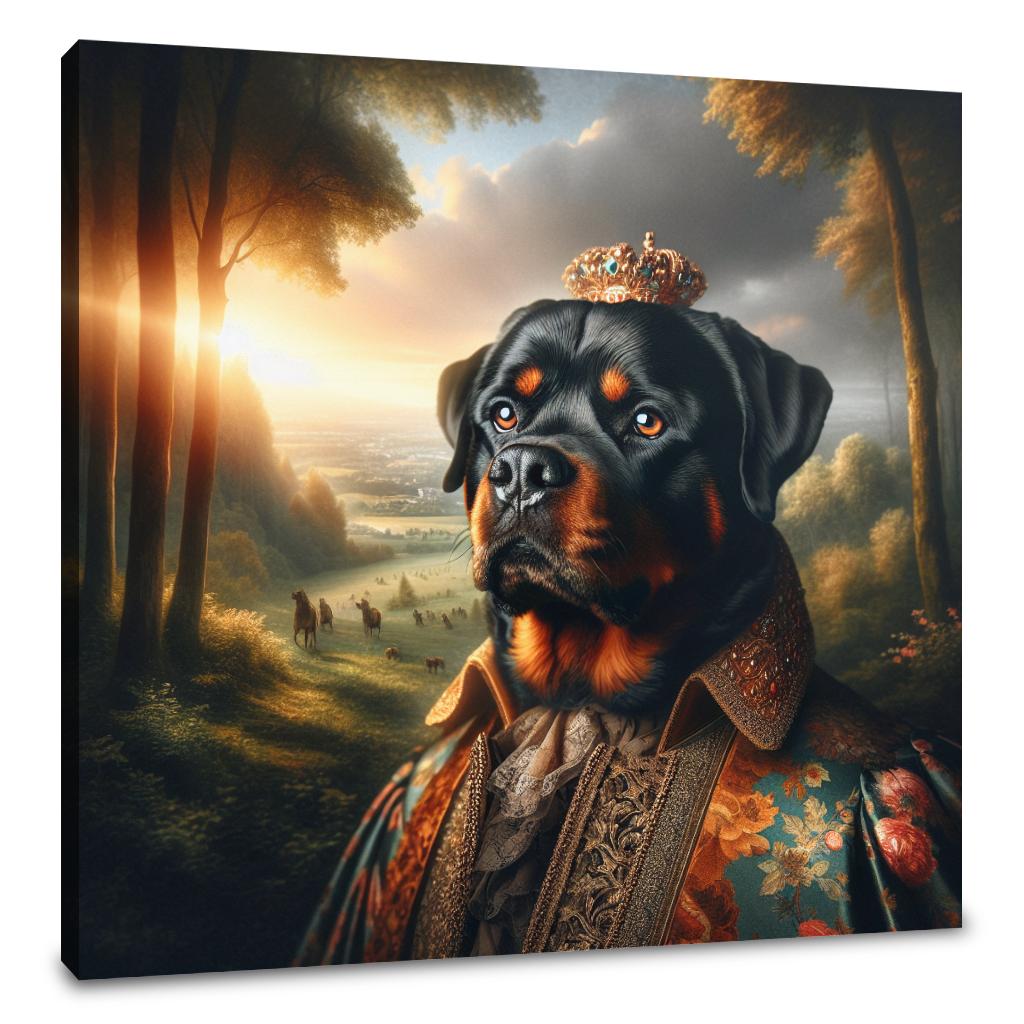 Regal Rottweiler Reverie Canvas