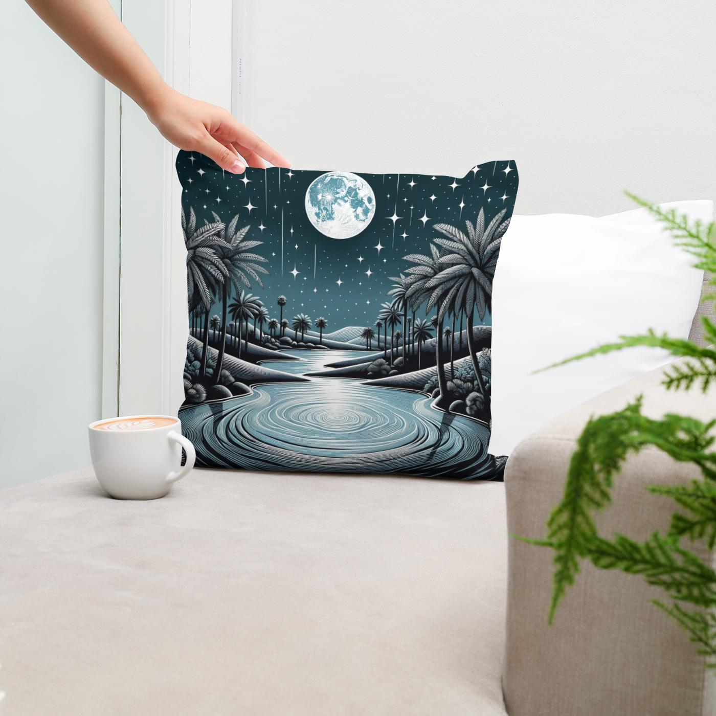 Midnight Oasis Serenade Cotton Cushion