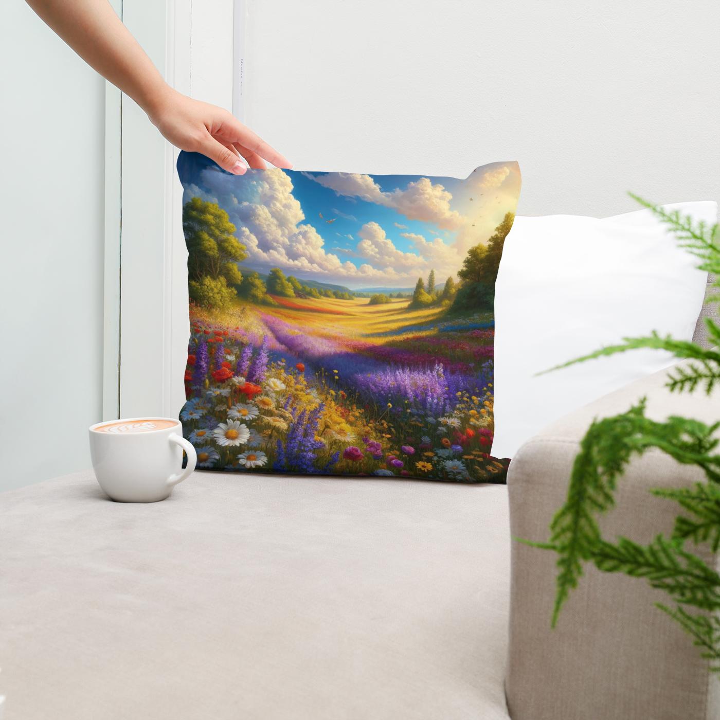 Meadow Whispers Summer Cotton Cushion