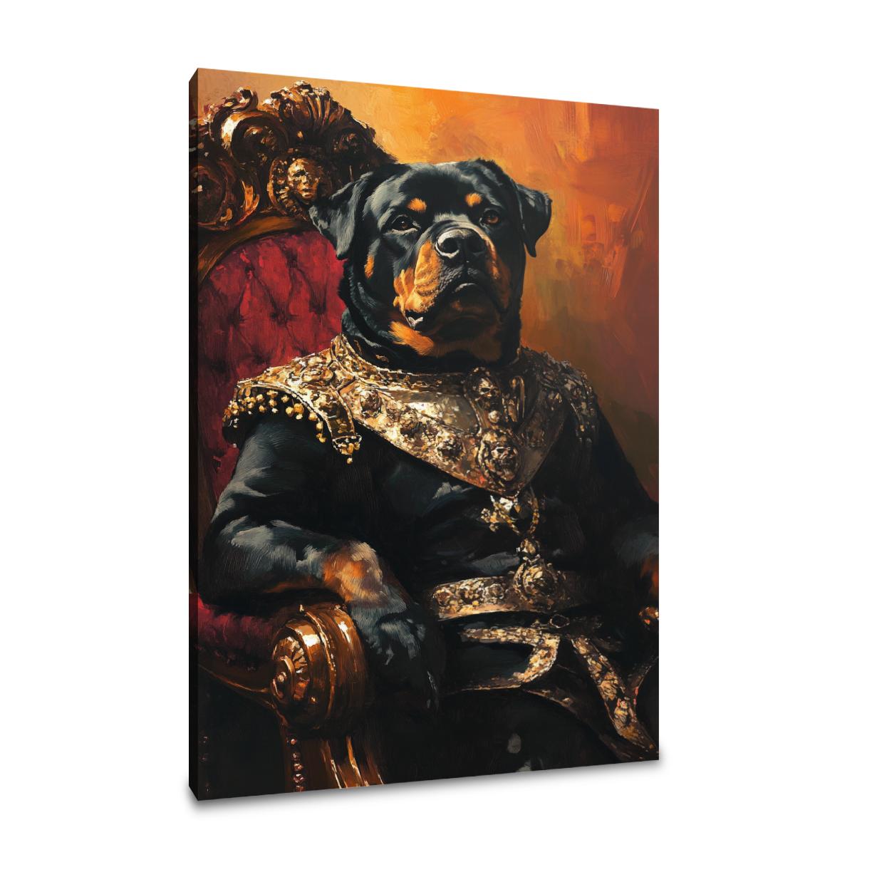 Regal Rottweiler Sunset Canvas