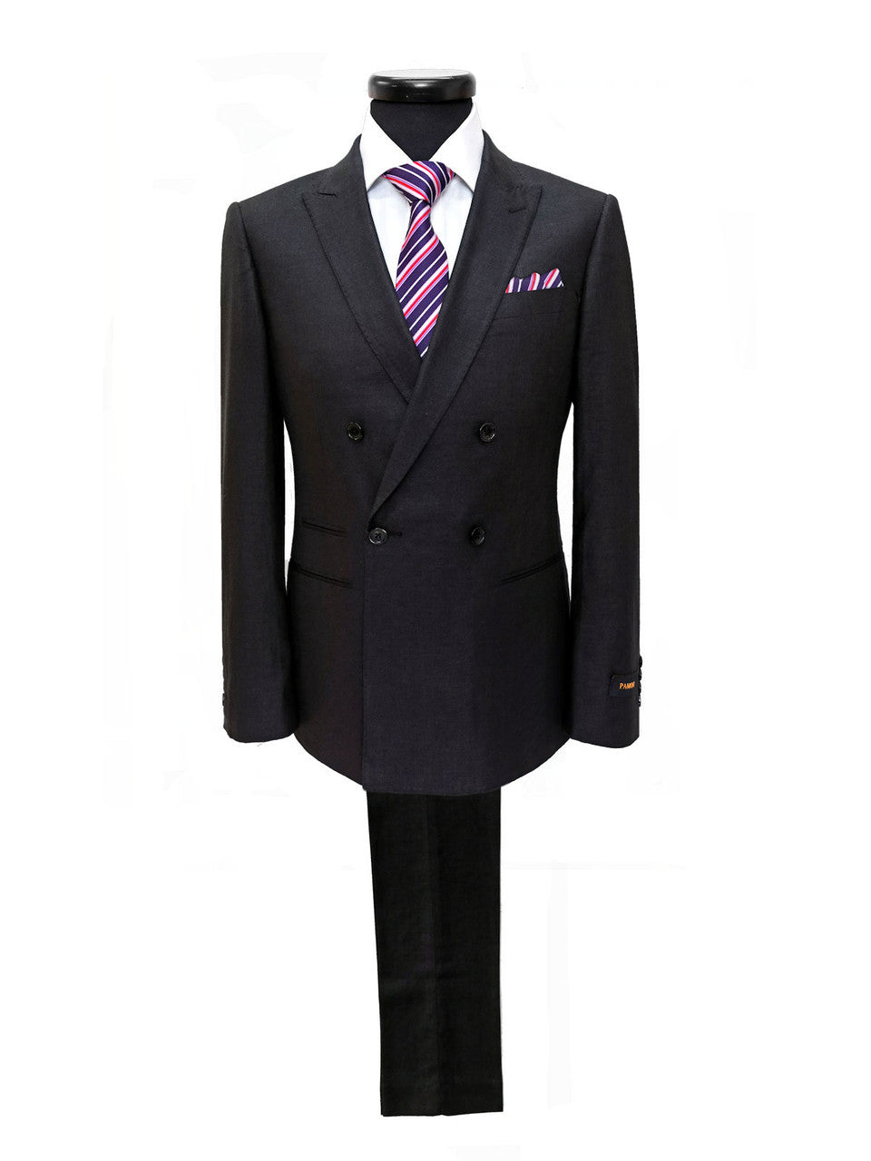 Black Double Breasted Linen Suit