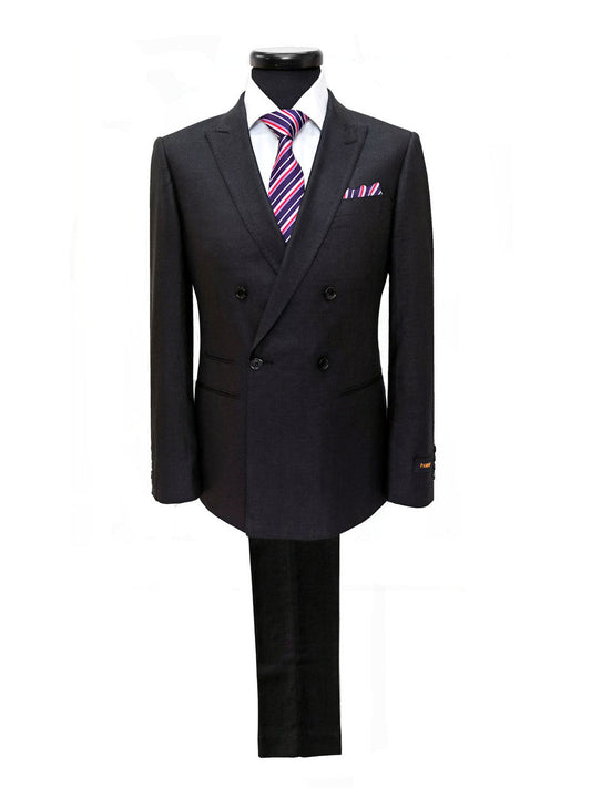 Black Double Breasted Linen Suit