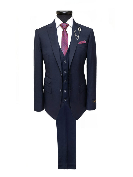 Navy Two Button 3-Piece Suit
