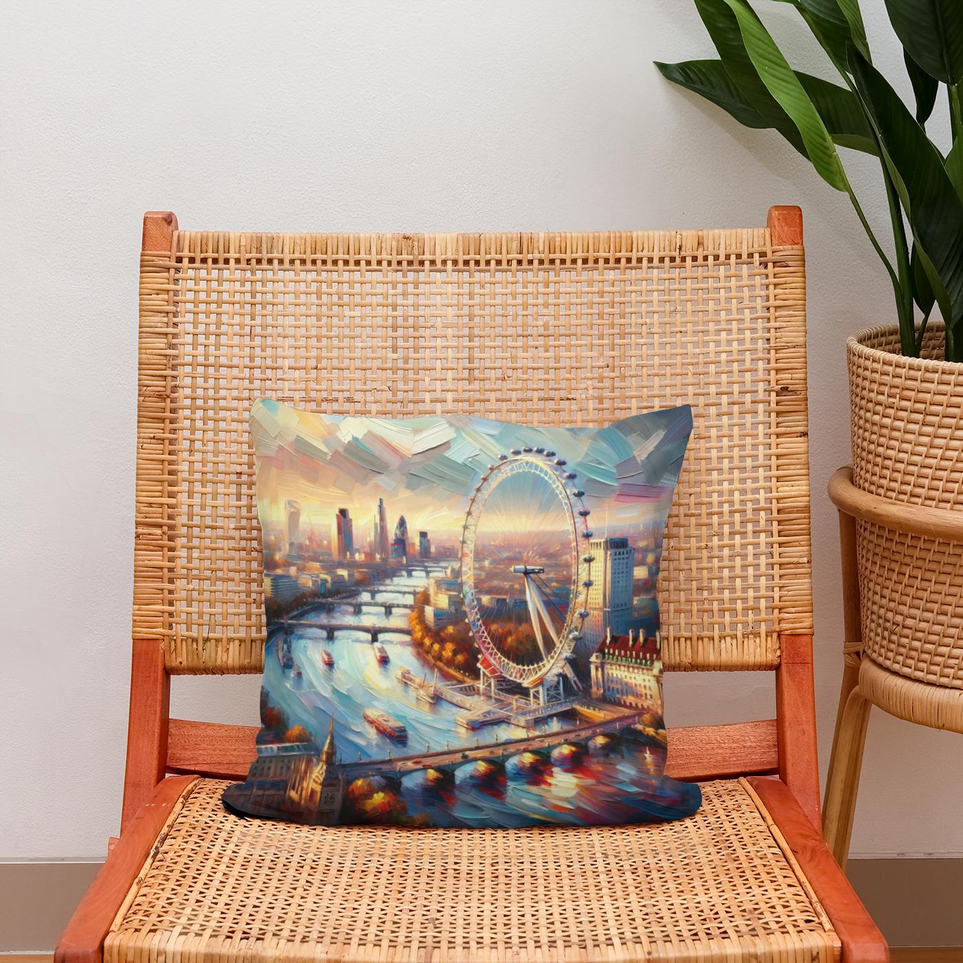 London Eye Impressionist Vista Cotton Cushion
