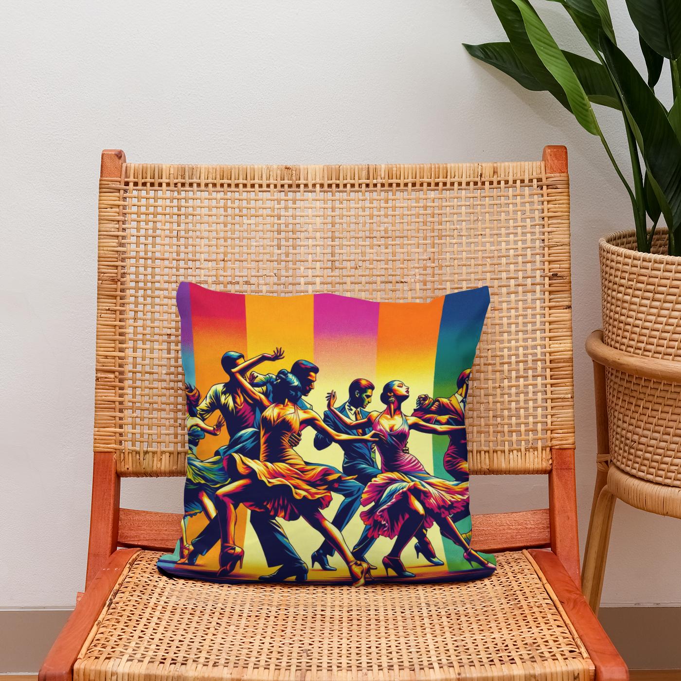 Vibrant Dance Spectrum Cotton Cushion