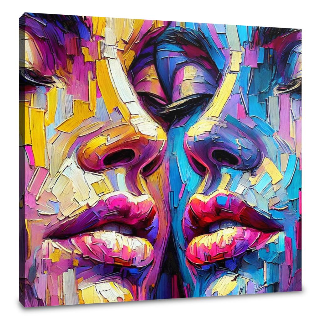 Vibrant Contrast Faces Canvas