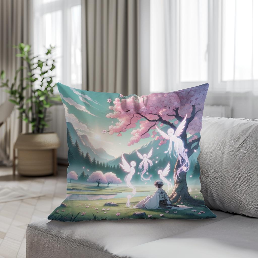 Sakura Spirit Whispers Cotton Cushion