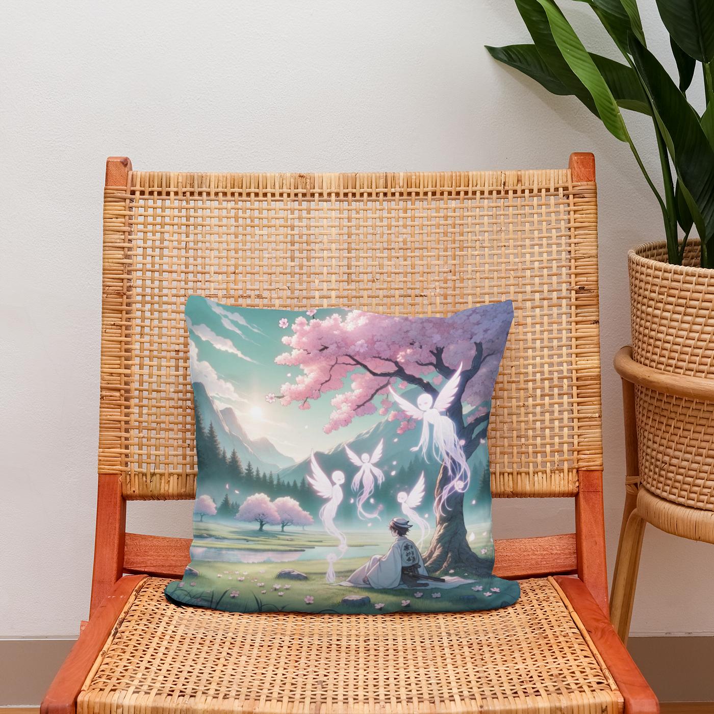 Sakura Spirit Whispers Cotton Cushion