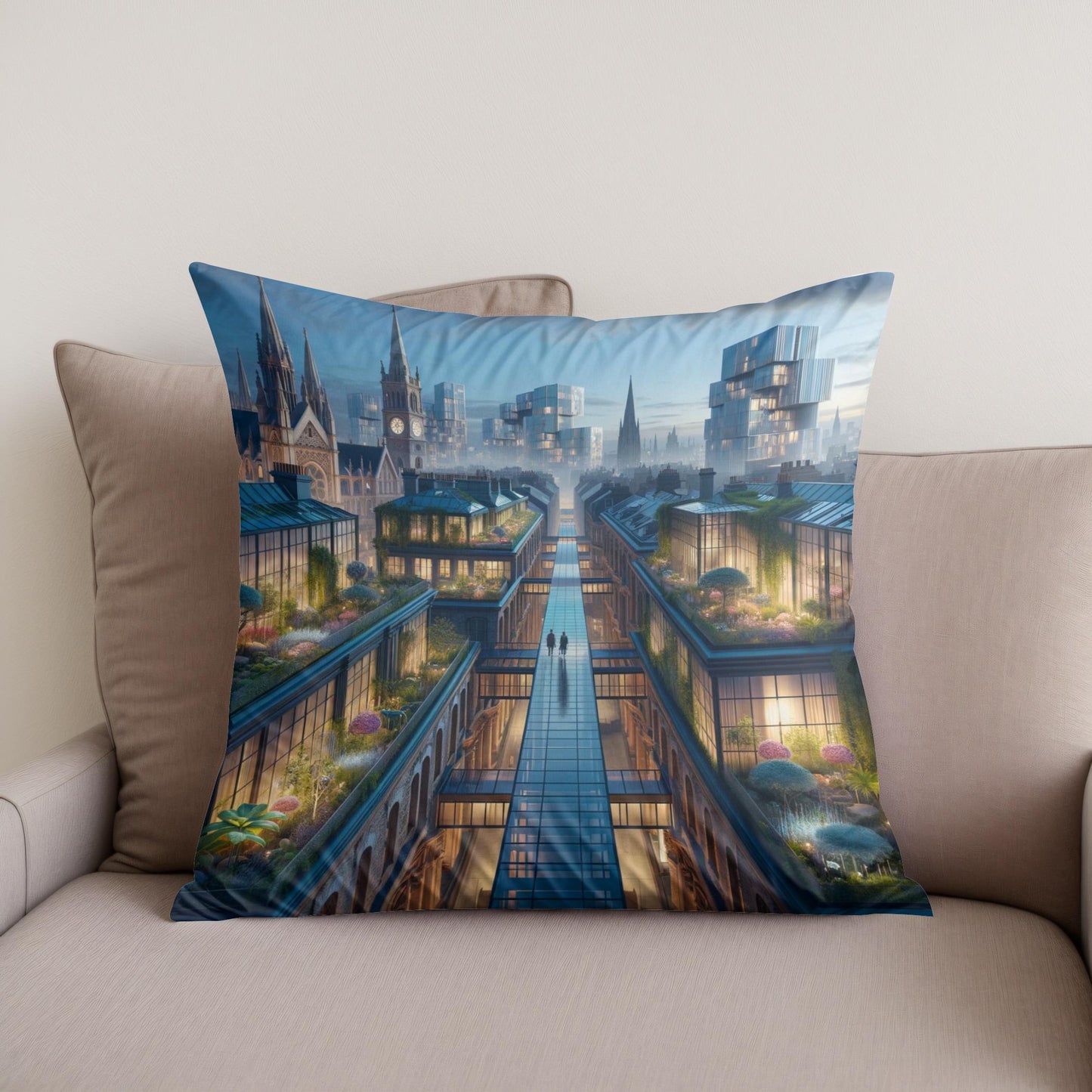 Green Canopy Twilight Cotton Cushion