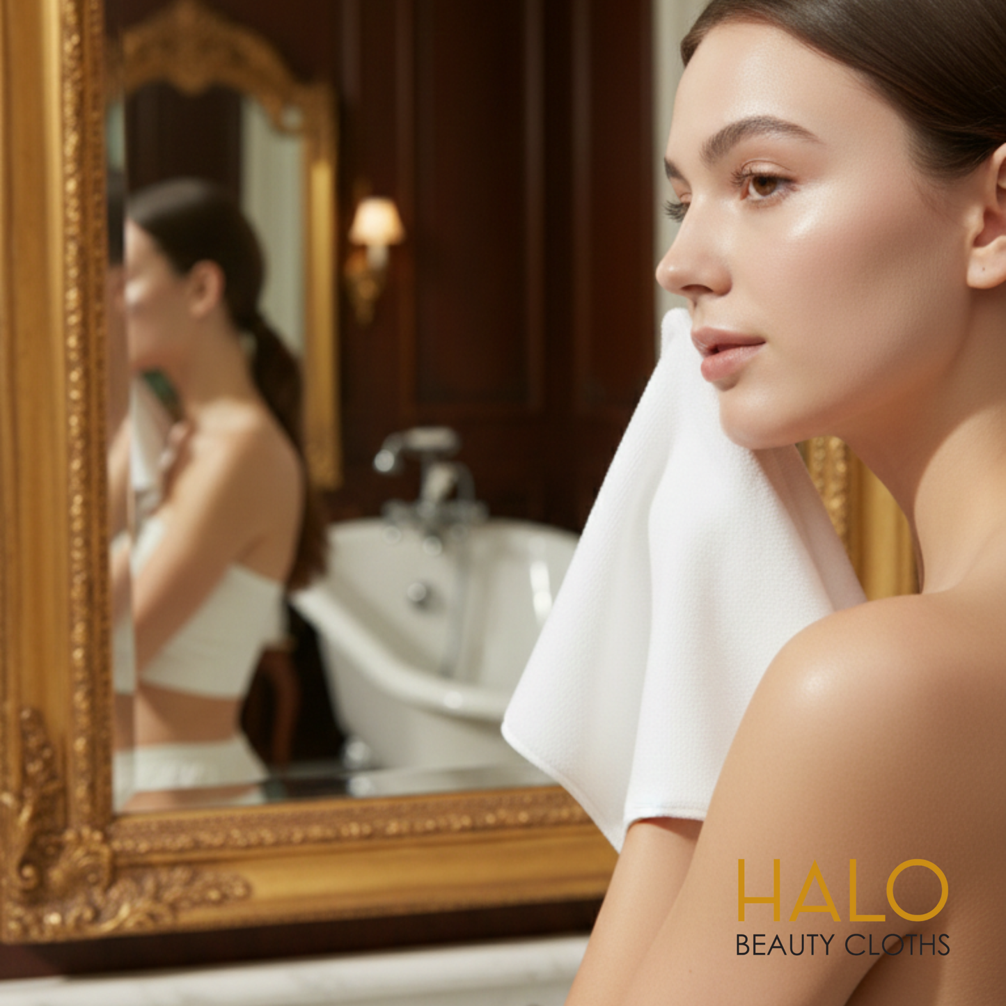 HALO Beauty Cloths – Ultra-Soft Dual-Sided Microfibre Makeup Remover Cloths (5 Pack) | Reusable, Gentle Cleansing | Luxuriously Soft | 5 Pack (30 x 30 cm)