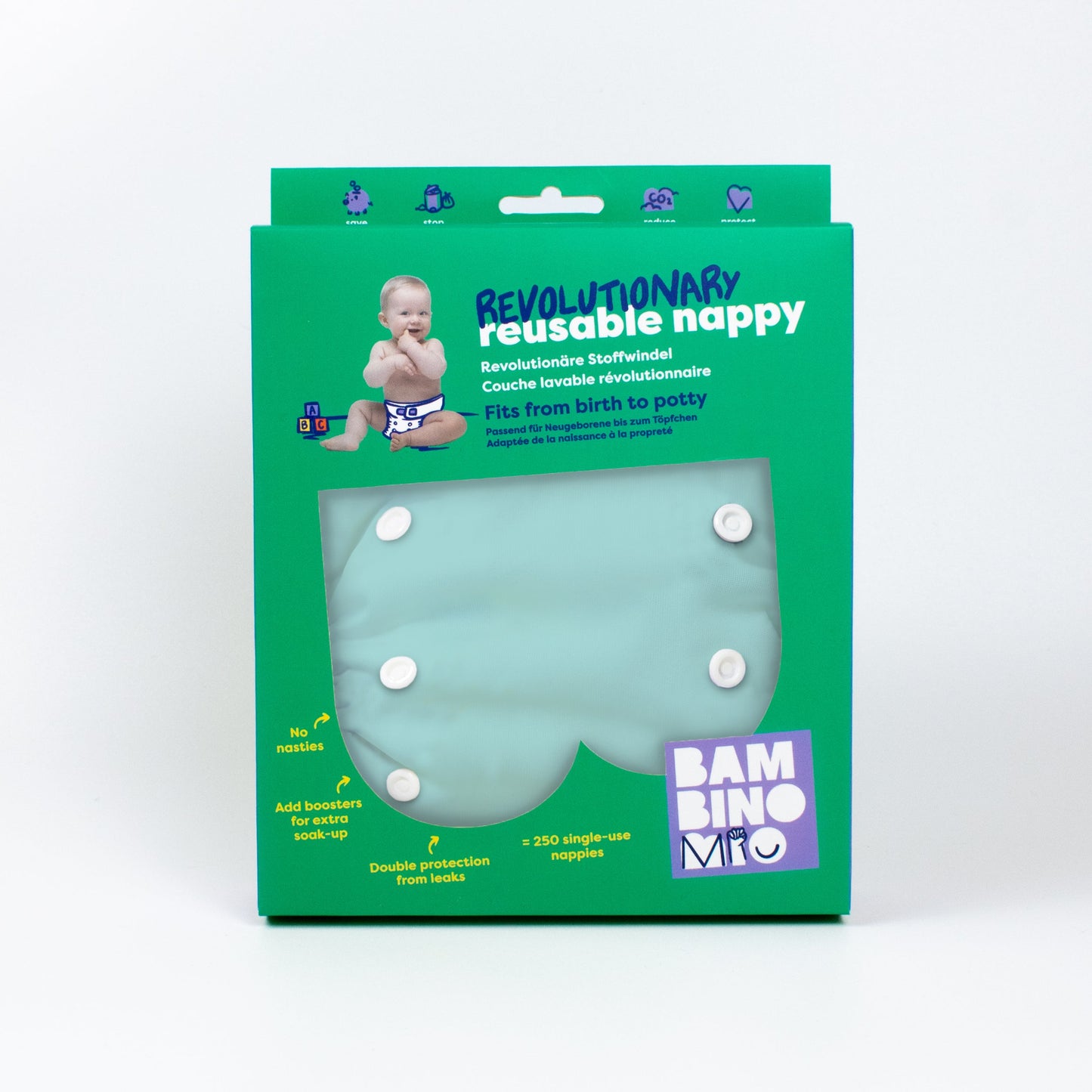 Revolutionary Reusable Nappy in Aqua