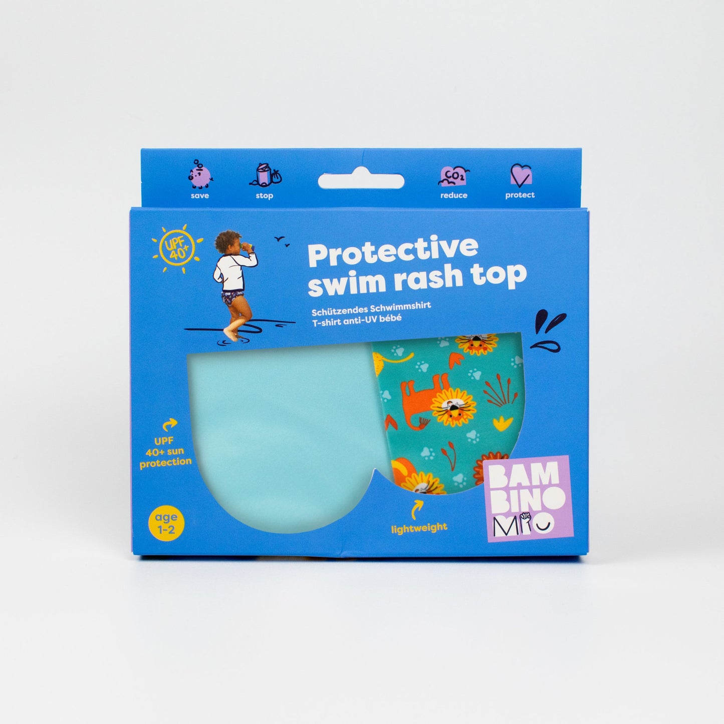 UPF 40+ Soft and Gentle Protective Swim Rash Vest in Cool Cats