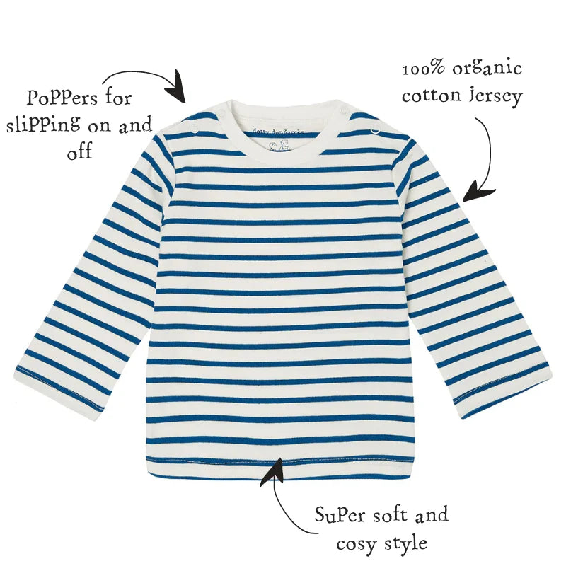Nordic Blue Breton Stripe Top