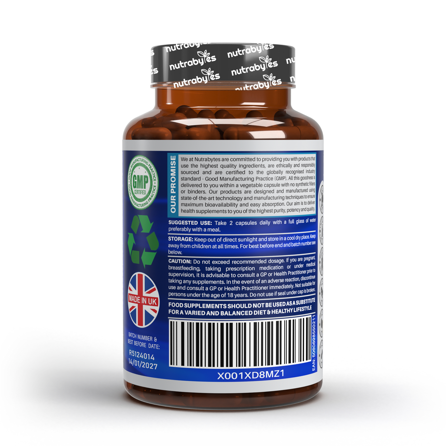 Marine Collagen Capsules Types 1 & 3 with Hyaluronic Acid & Vitamin C | 180 Capsules | 3-Month Supply | UK Made