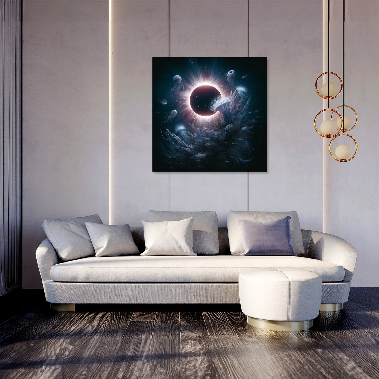 Eclipse Under the Sea Canvas
