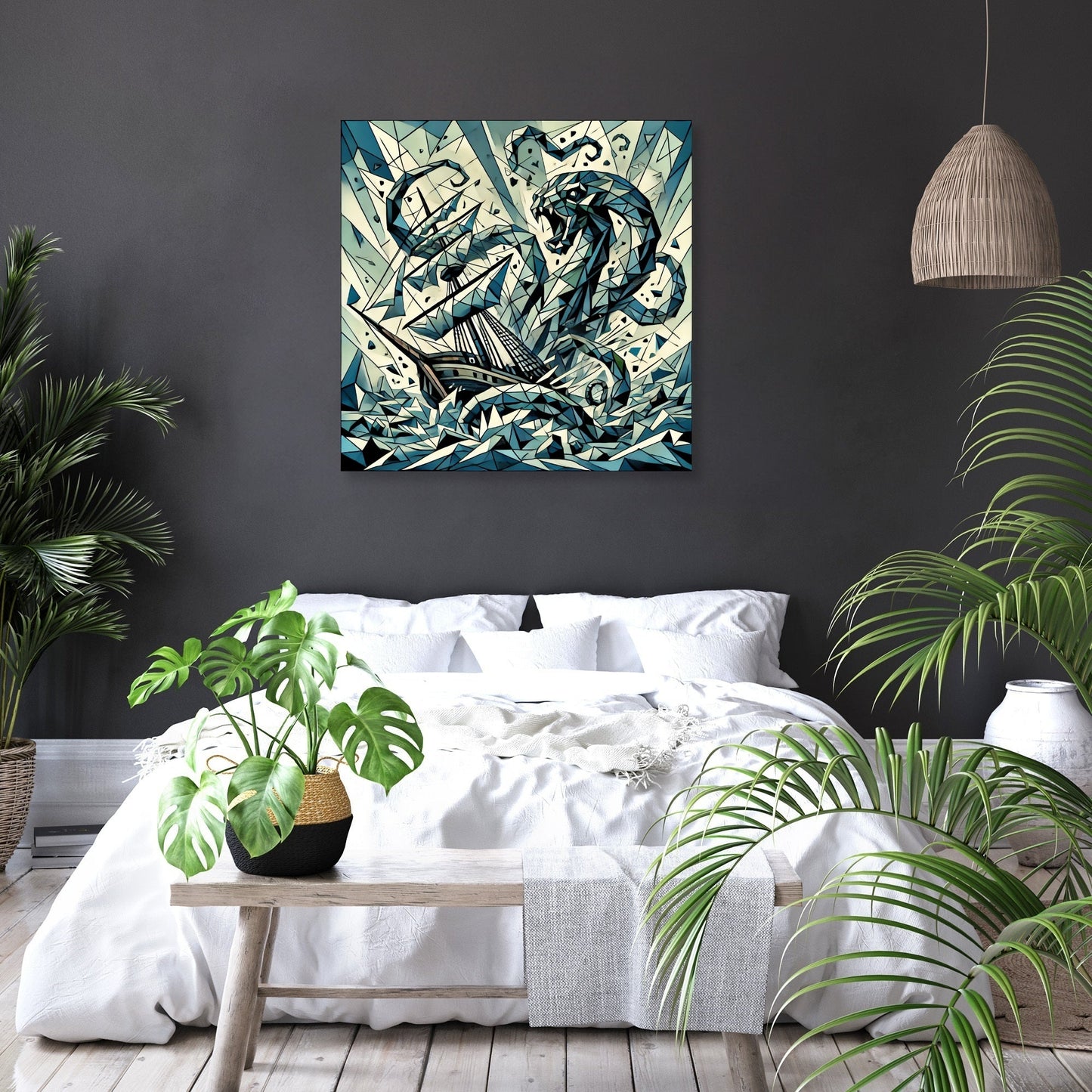 Cubist Kraken Canvas