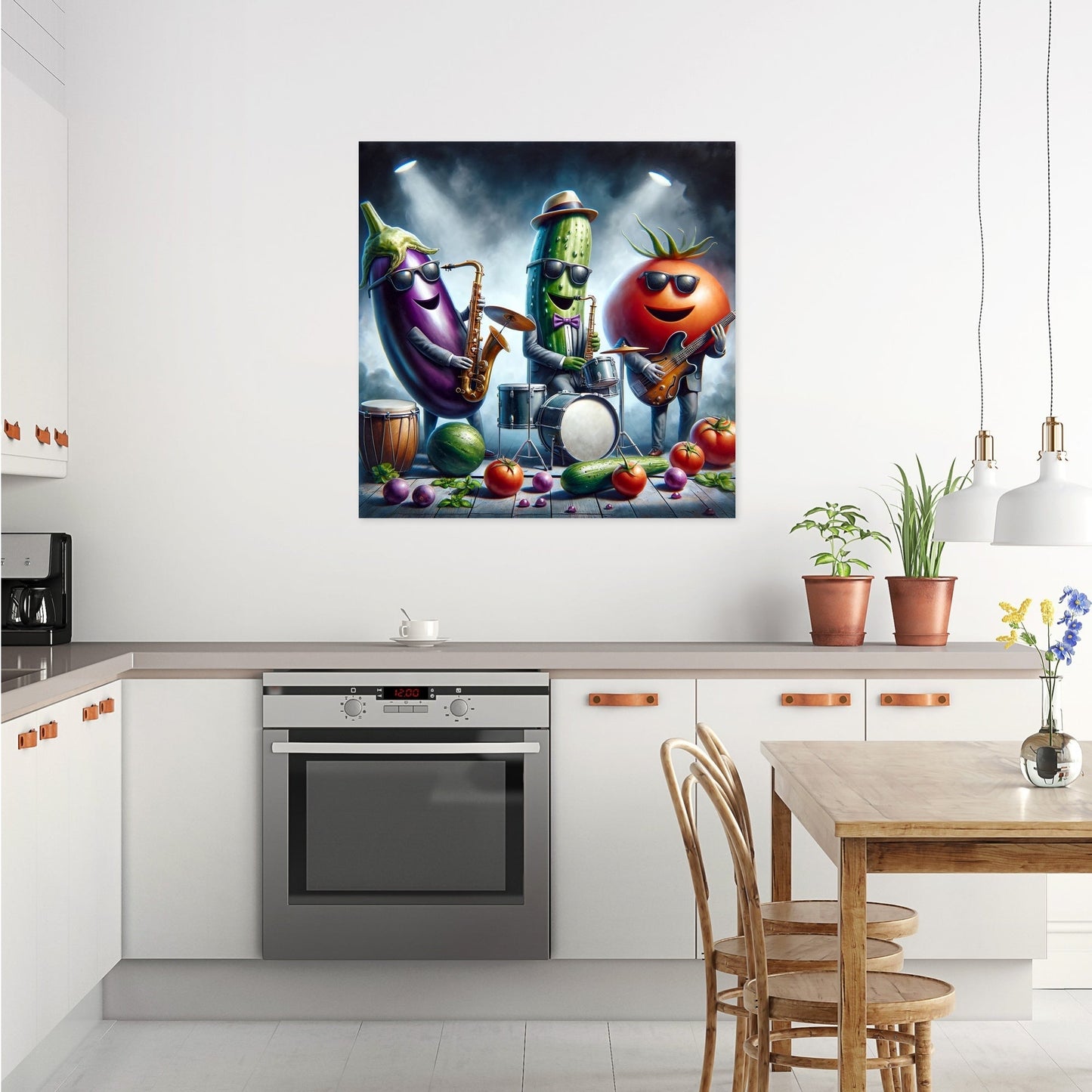 Veggie Musicians Jazz Band Canvas