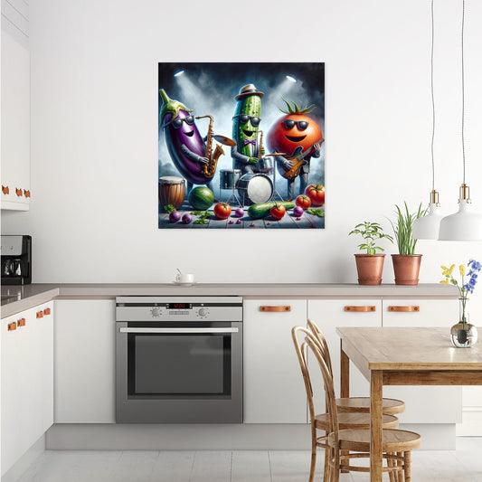 Veggie Musicians Jazz Band Canvas