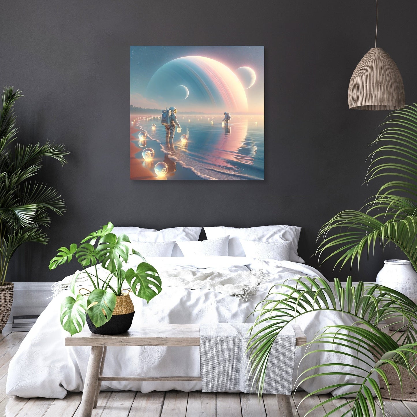 Twin Moon Beach Exploration Canvas