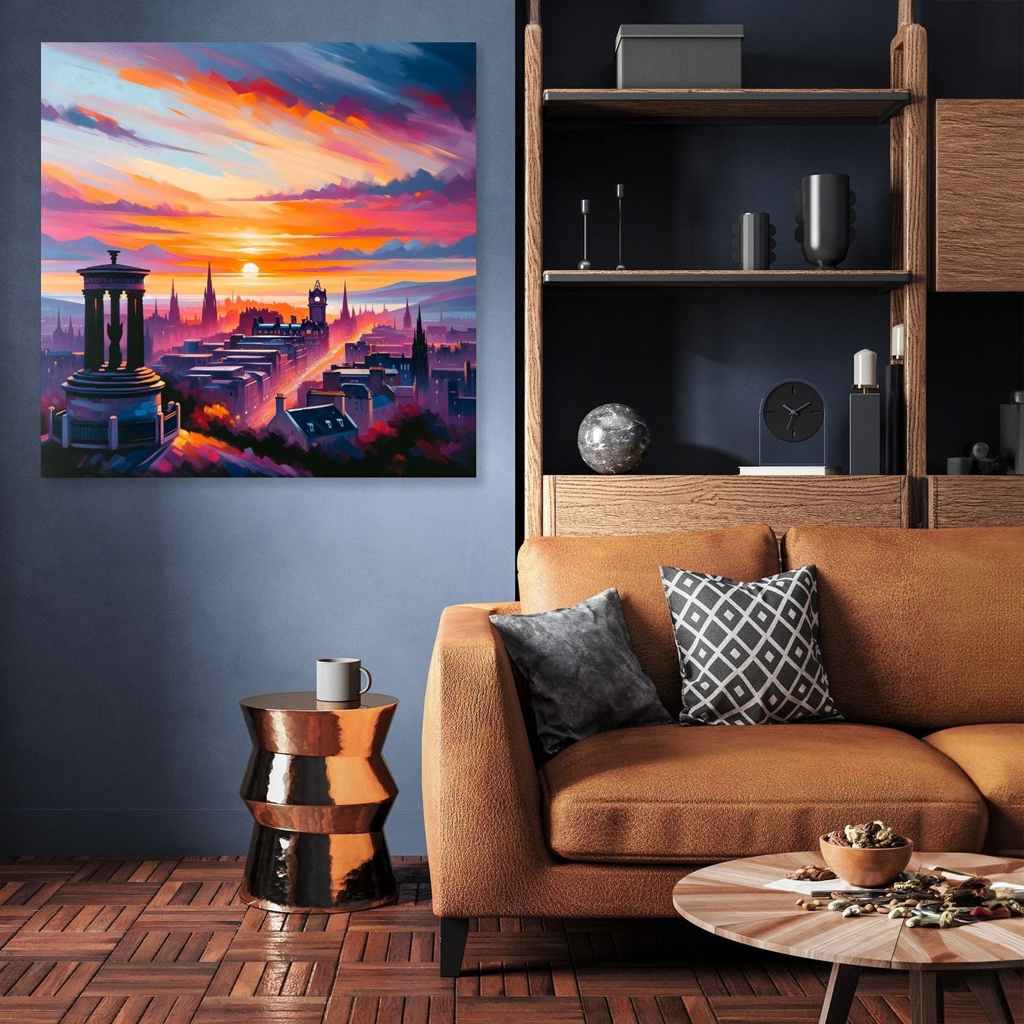 Edinburgh Calton Hill Sunset Canvas