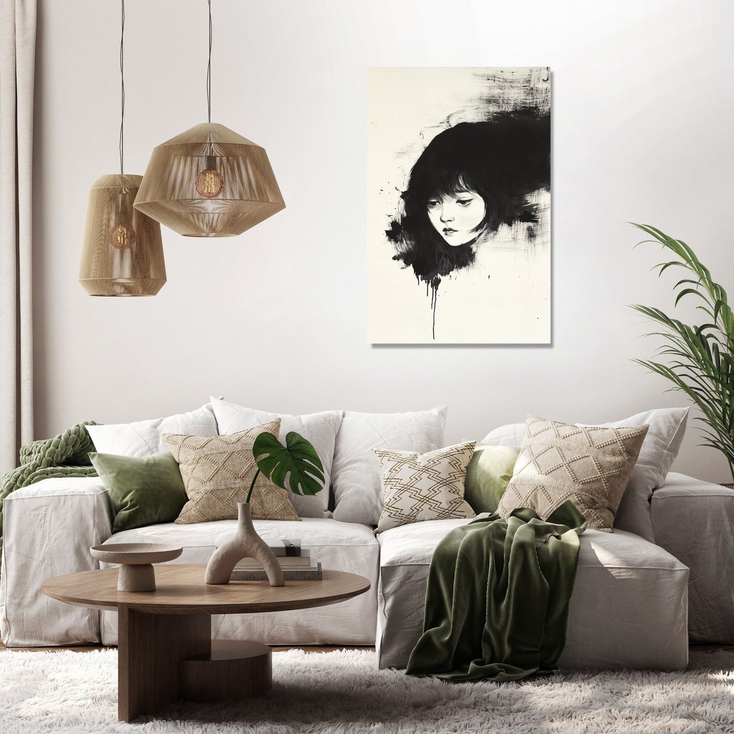 Contemplative Girl Canvas