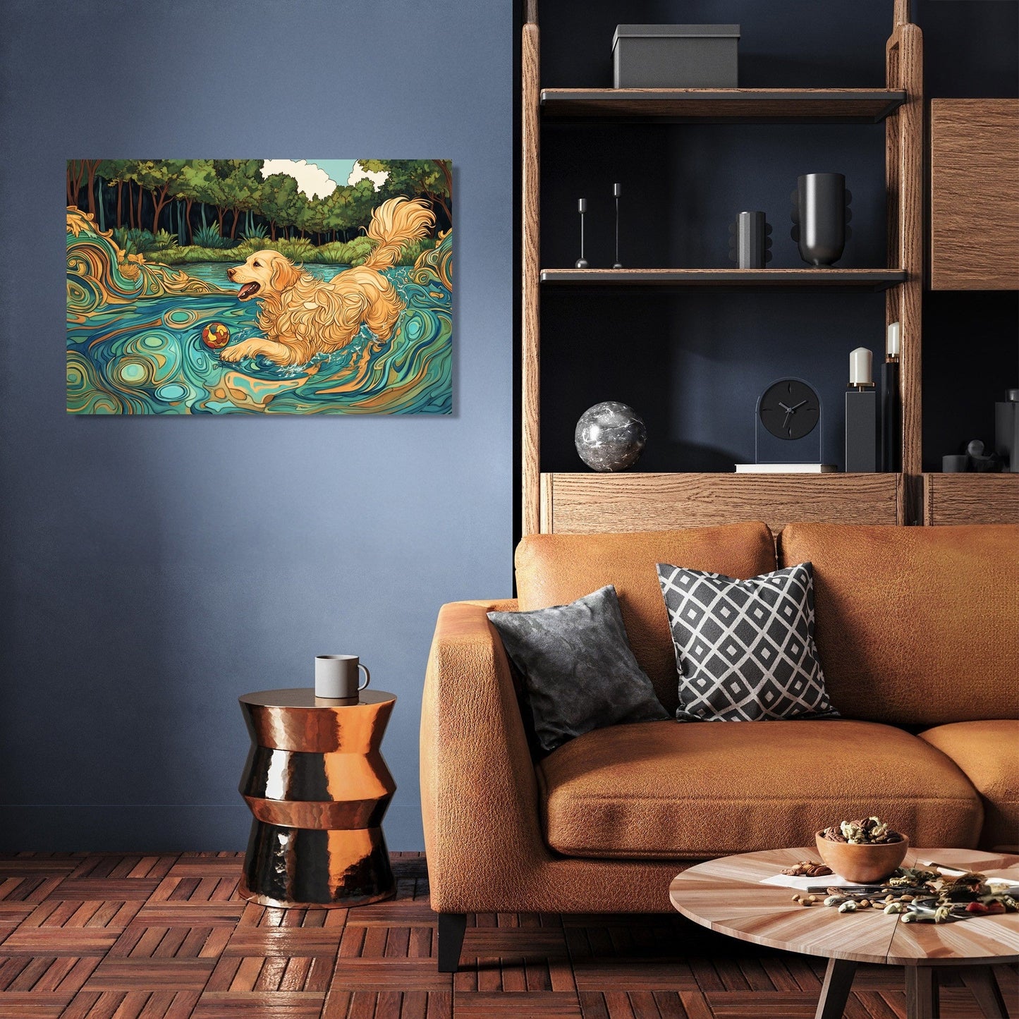 Golden Retriever Lakeside Canvas
