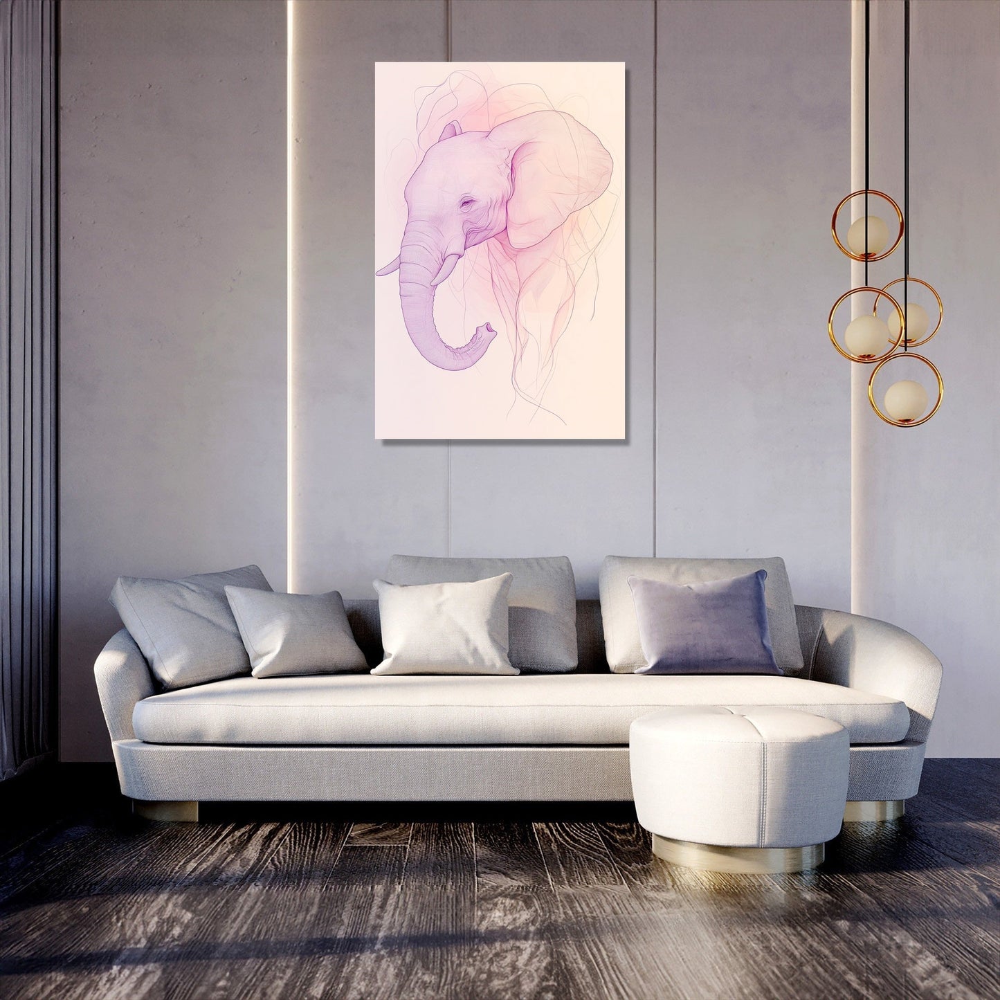 Pastel Elephant Elegance Canvas