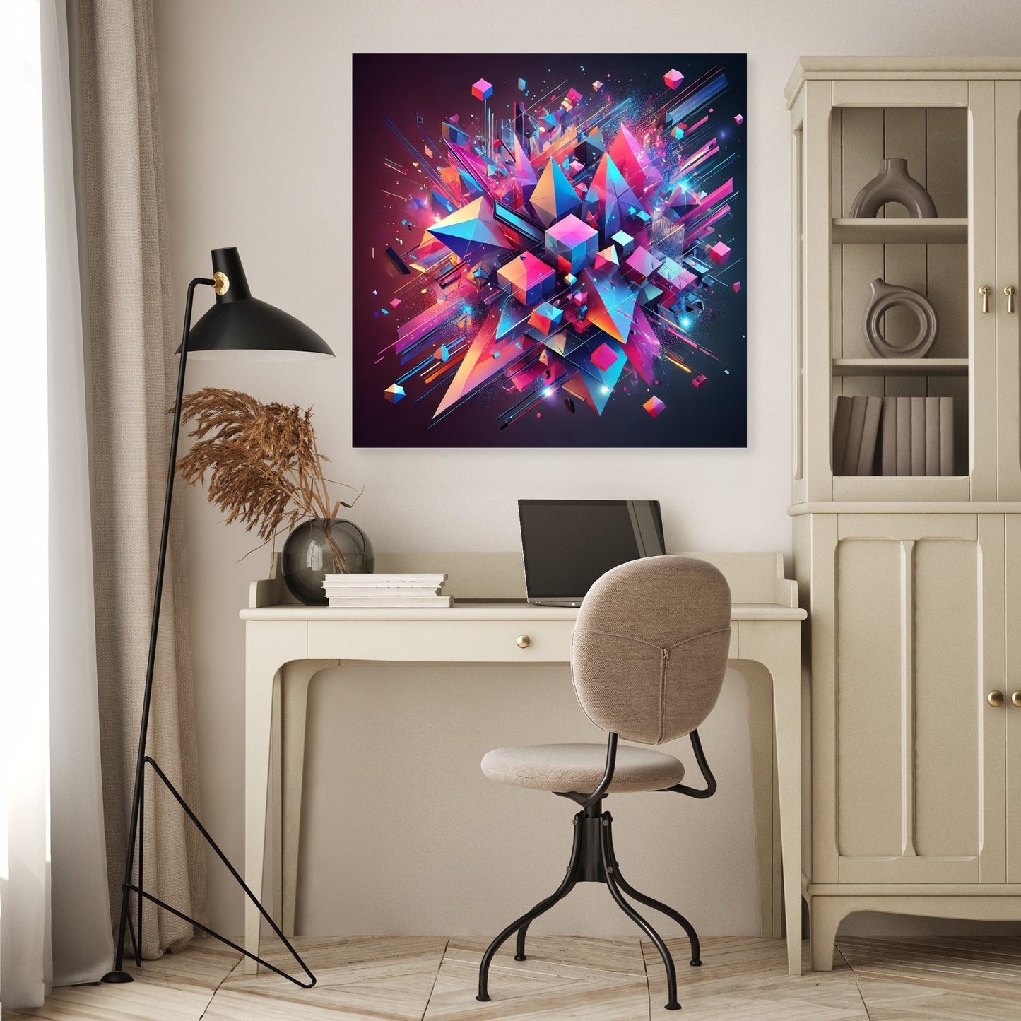 Fractured Geometry Chaos Canvas