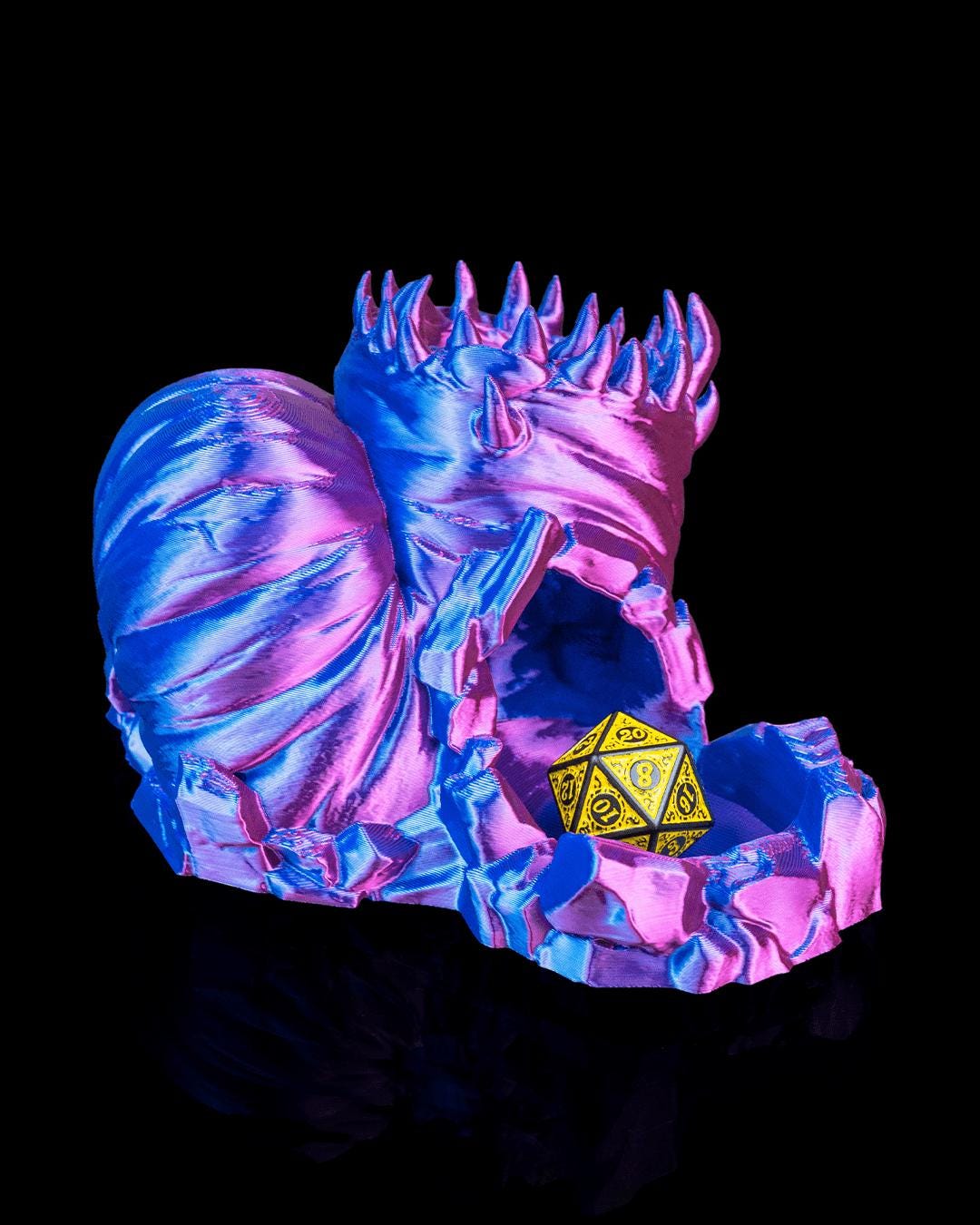 Giant Desert Worm Dice Tower – Dual-Tone Silk PLA, Sci-Fi RPG Accessory