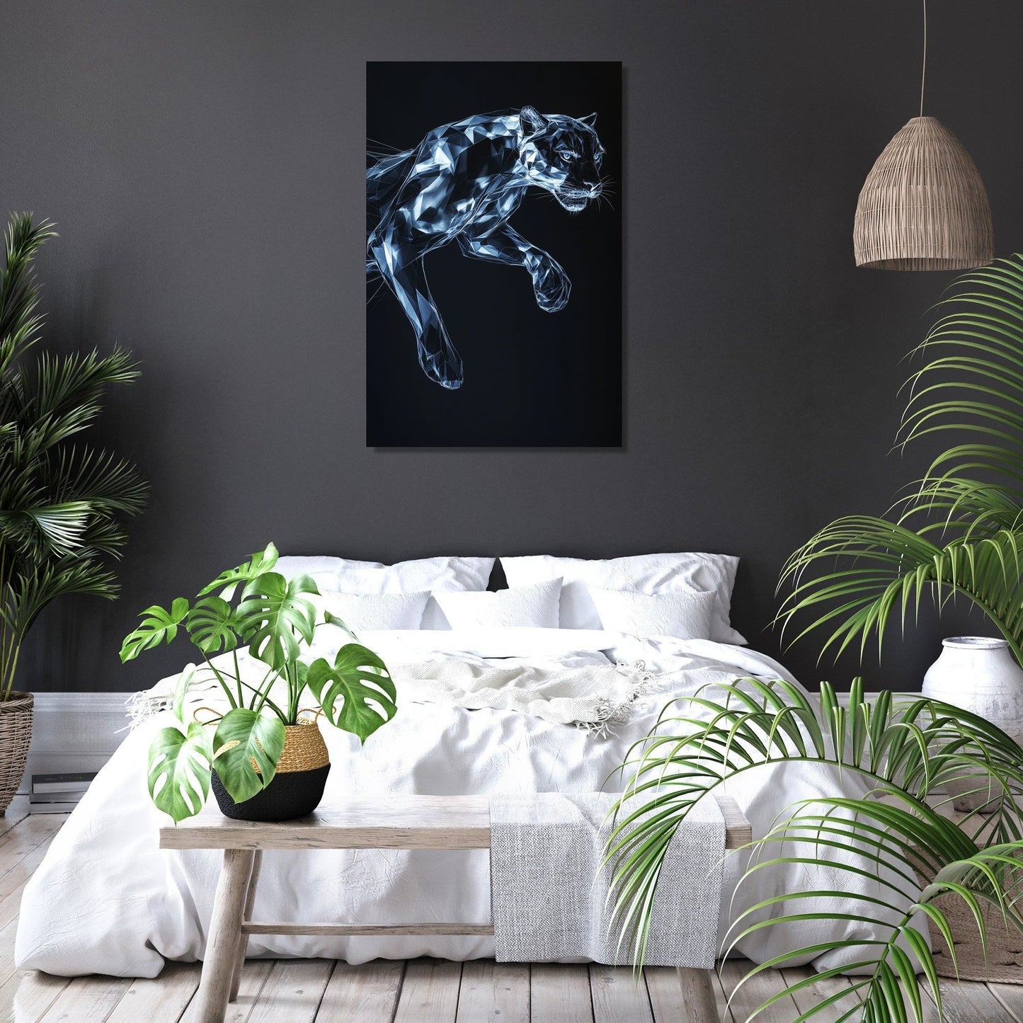 Geometric Panther Motion Canvas