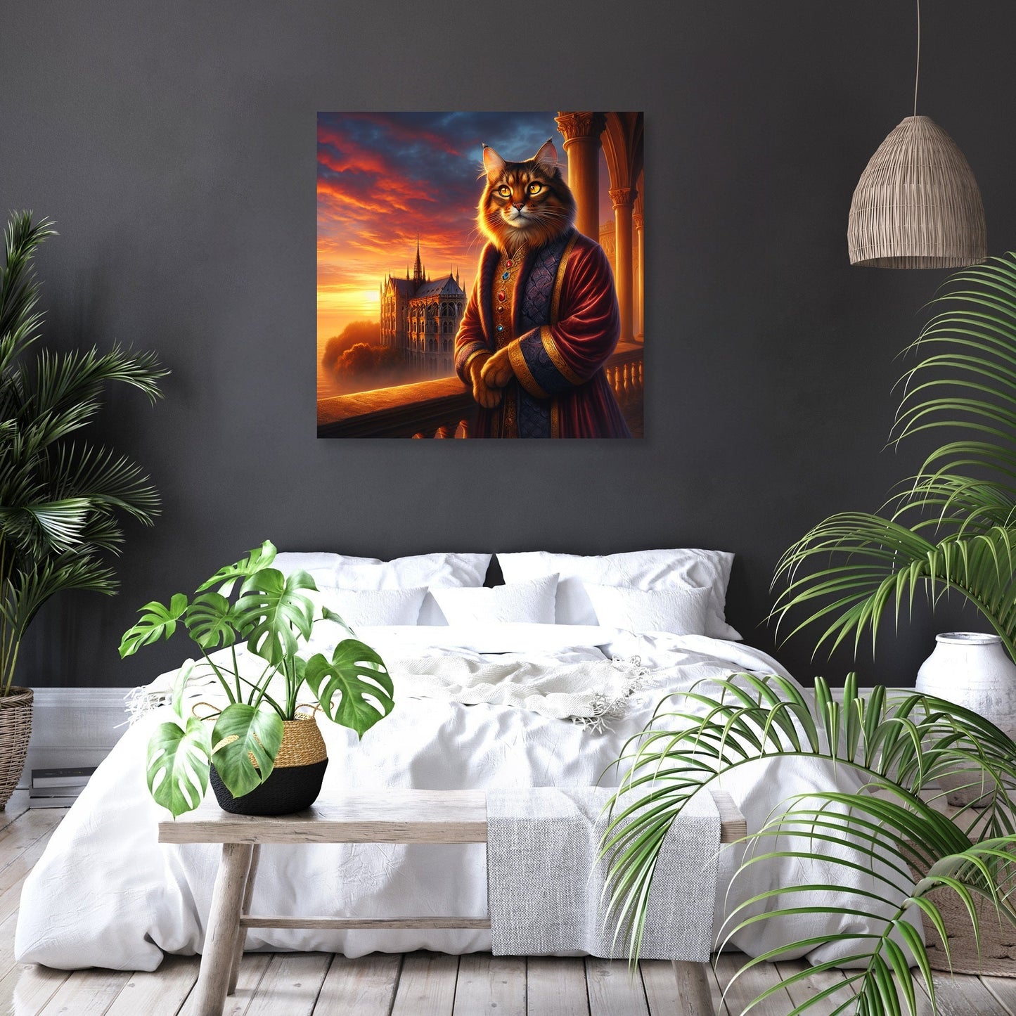 Majestic Sunset Monarch Cat Canvas