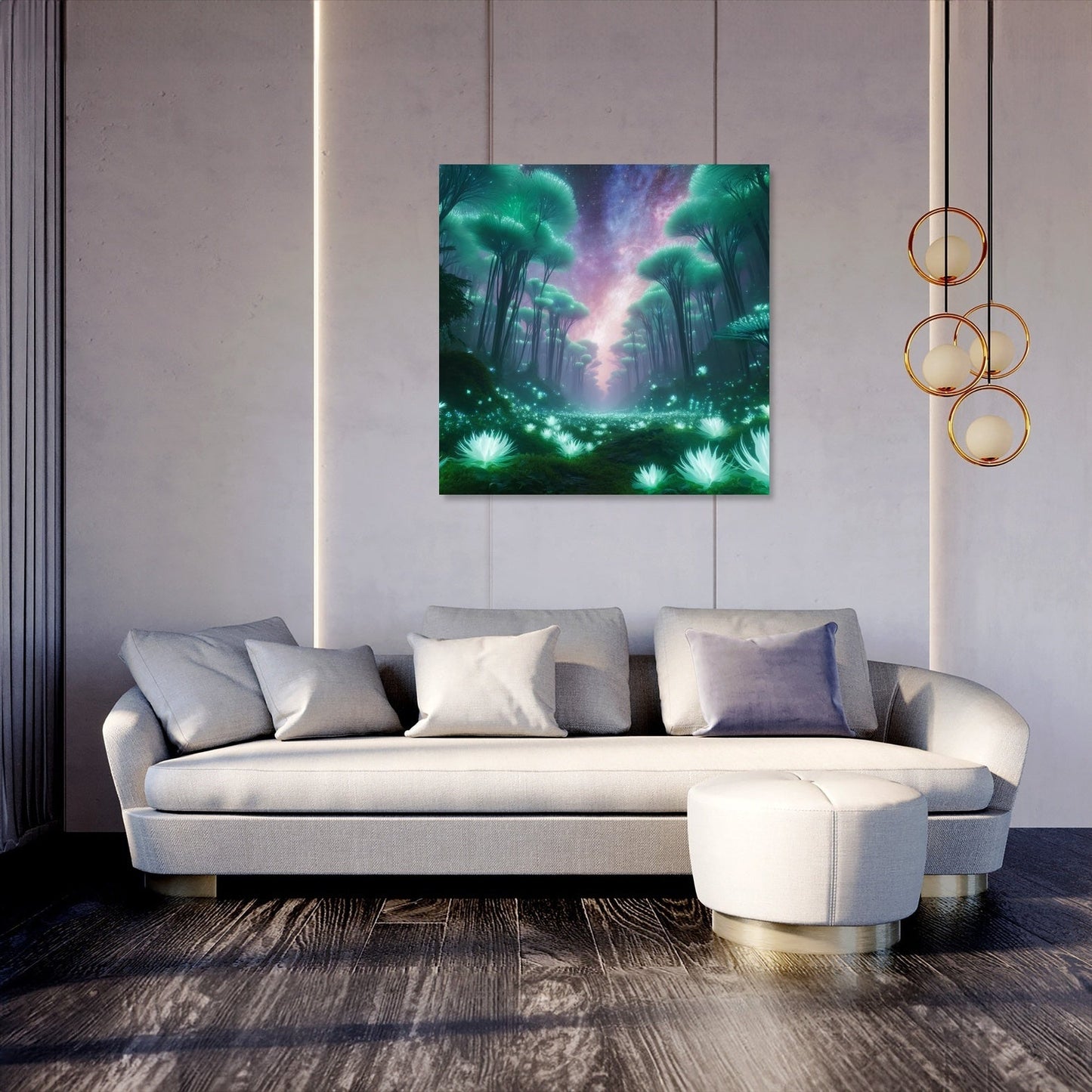 Bioluminescent Jungle Canvas