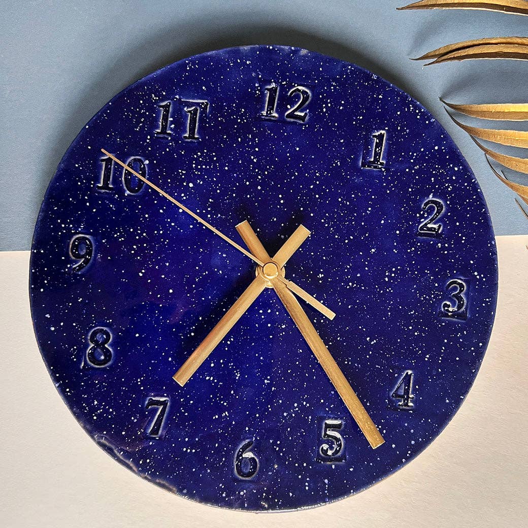 Dark Blue Wall Clock