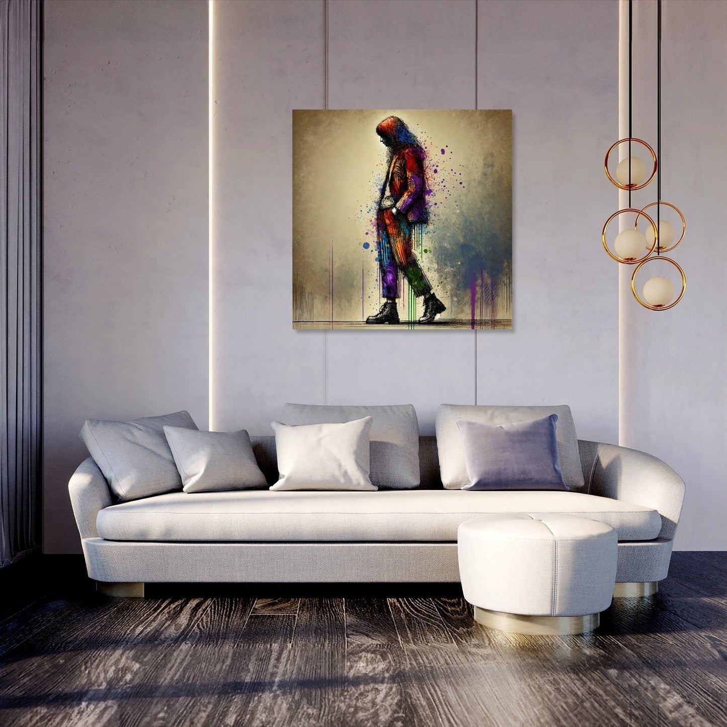 Vibrant Silhouette Art Canvas