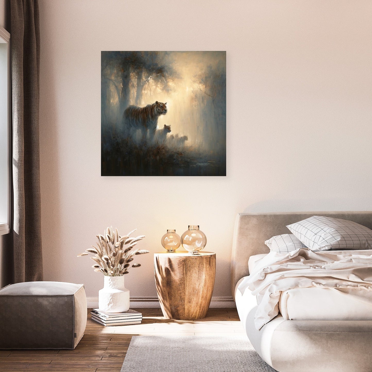 Tigers Family in the Mist Canvas