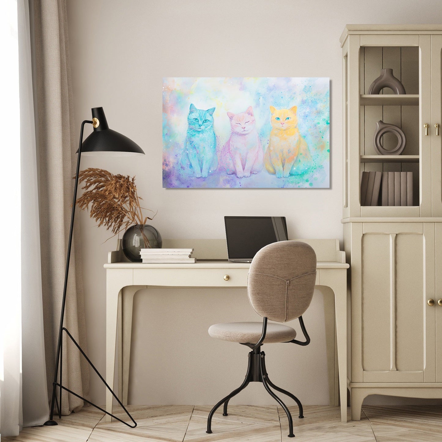Tricolour Cats Canvas