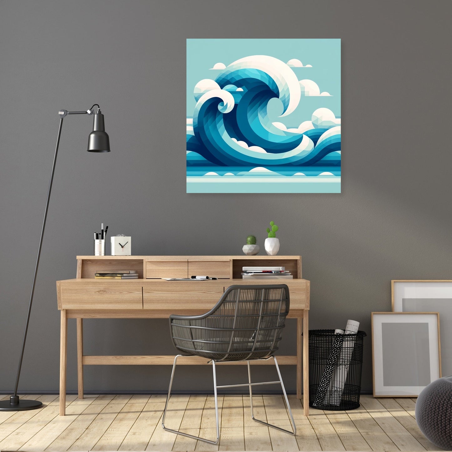 Ocean Wave Geometry Canvas