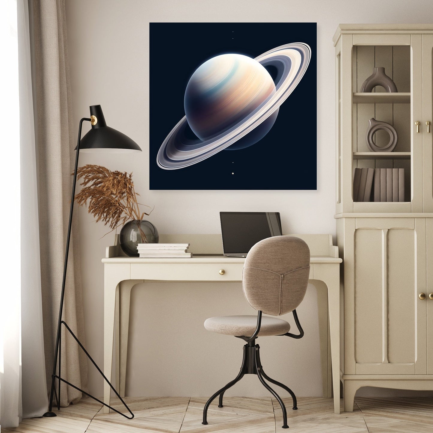 Saturn's Ringed Elegance Canvas