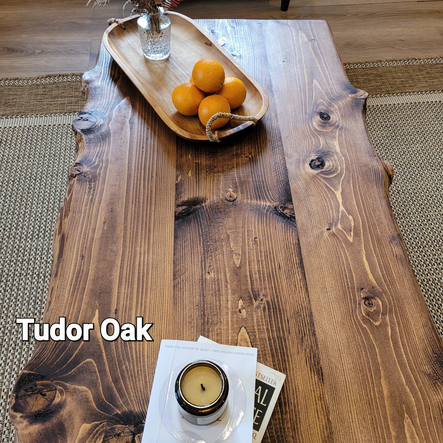 VELA Live / Waney Edge Coffee Table With Metal A Frame Legs