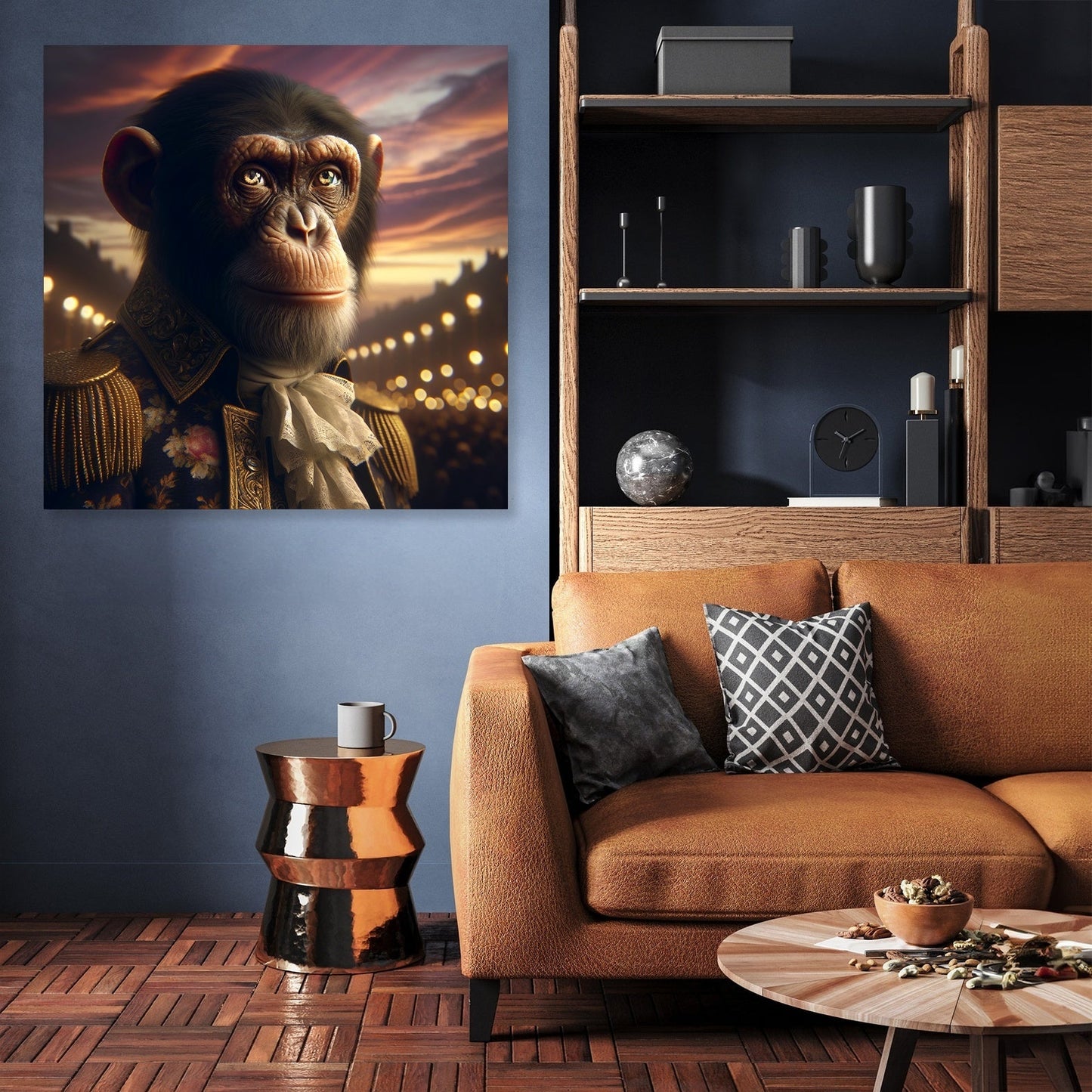 Regal Chimpanzee Dusk Canvas