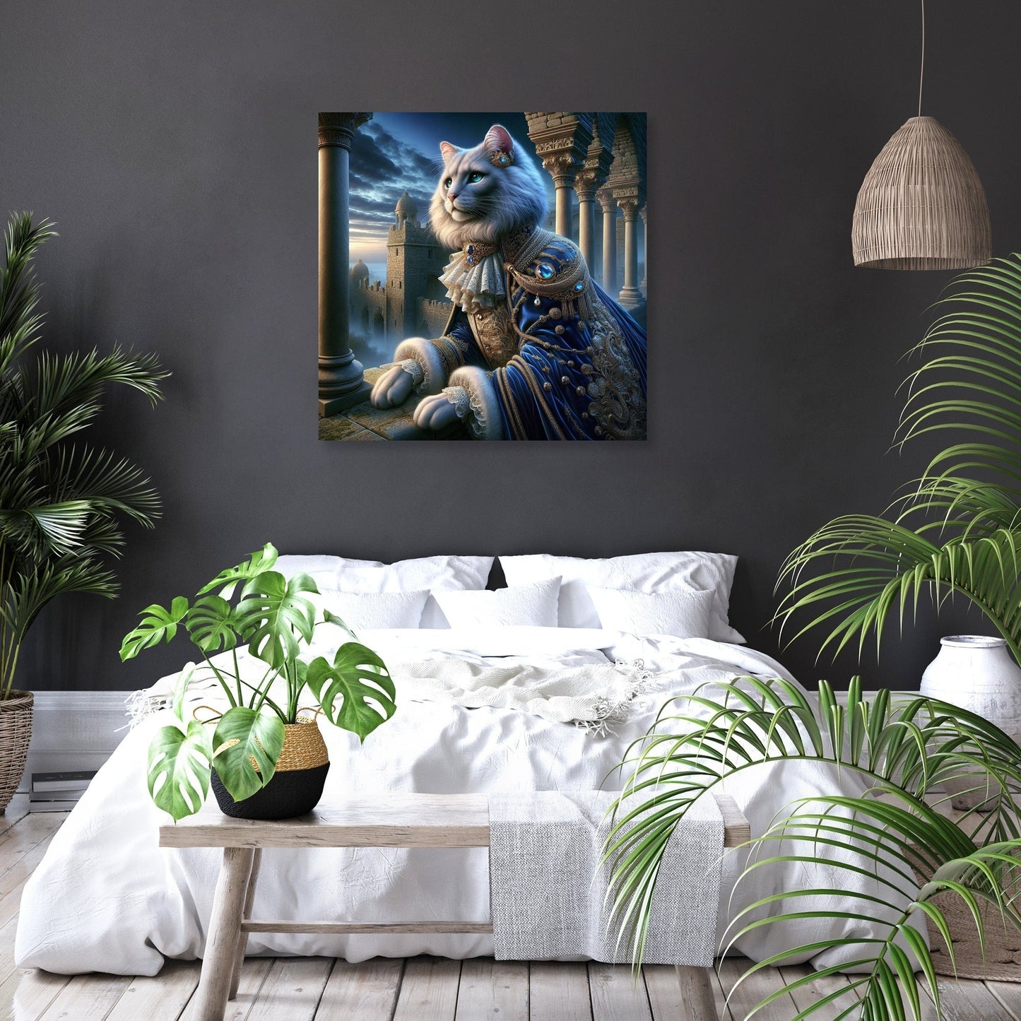 Royal Feline Twilight Canvas