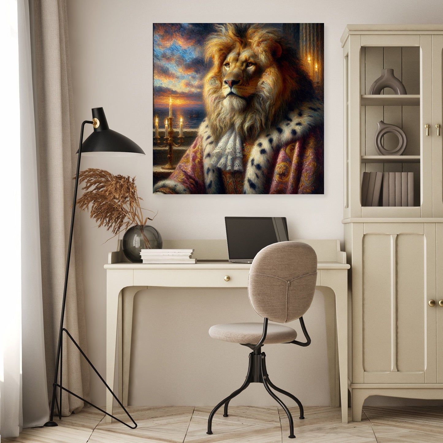 Regal Lion King Impression Canvas