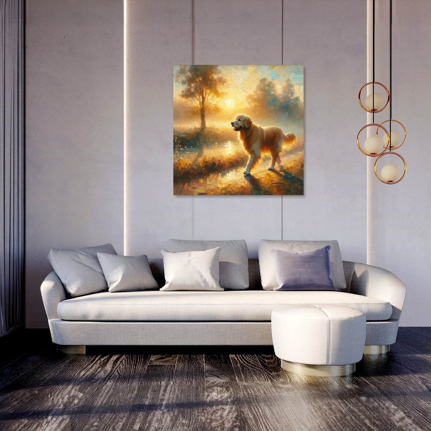 Golden Sunrise Stroll Canvas