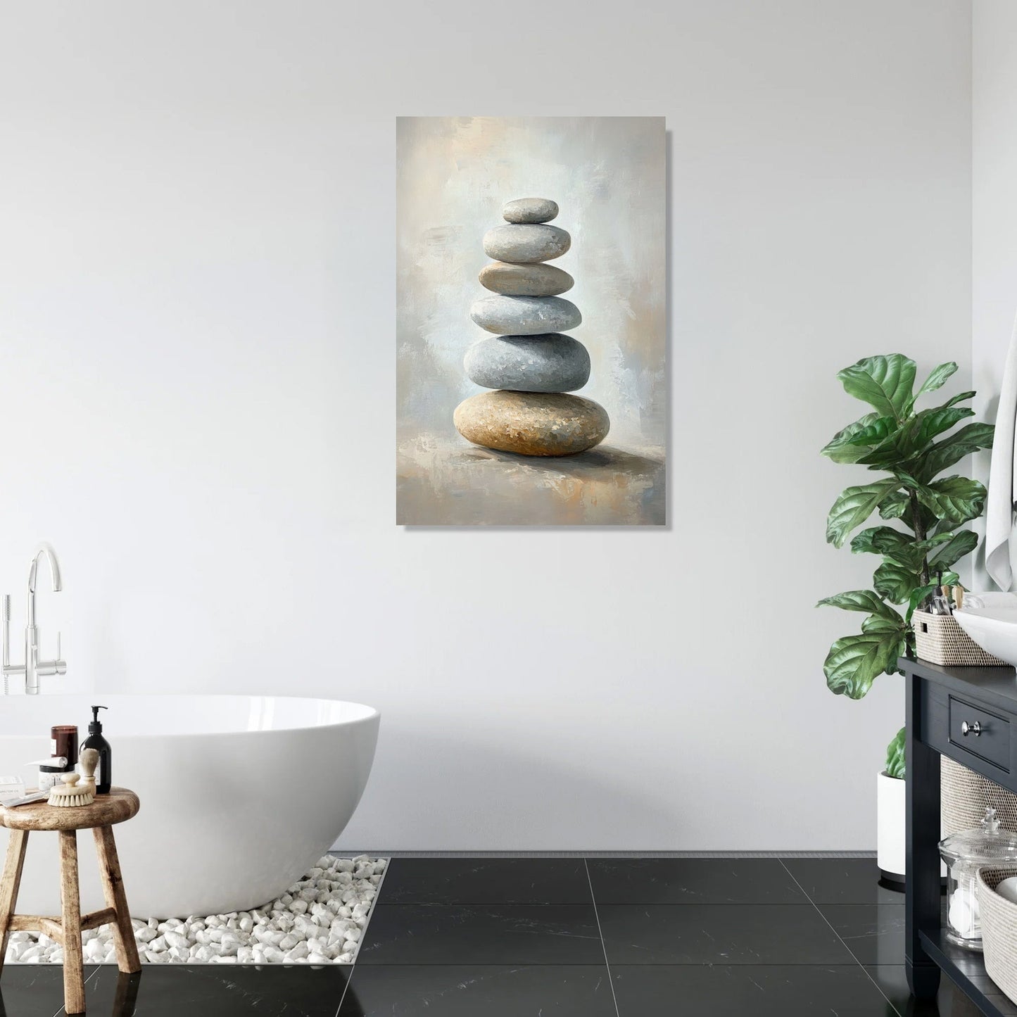 Pebble Balancing Act Canvas
