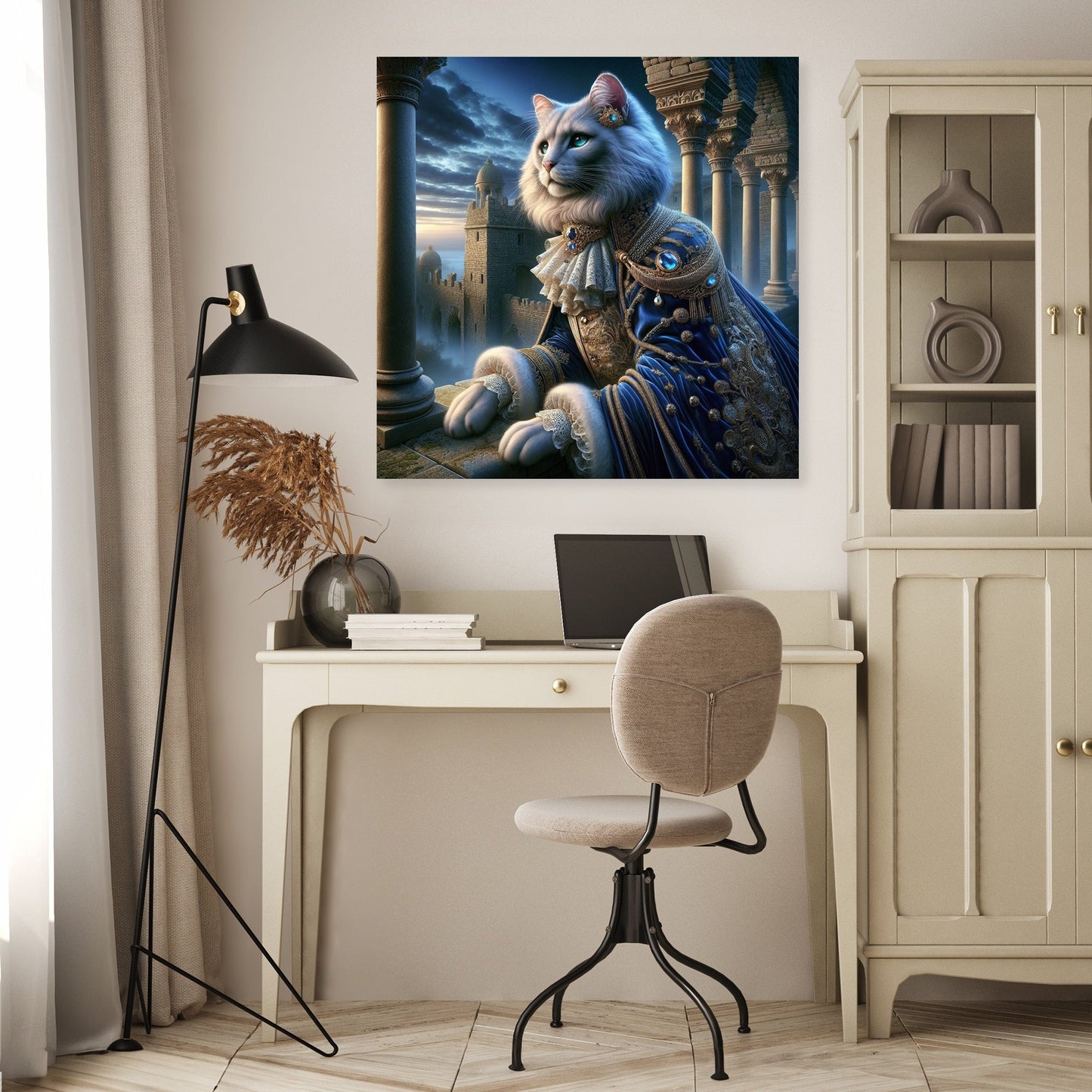 Royal Feline Twilight Canvas