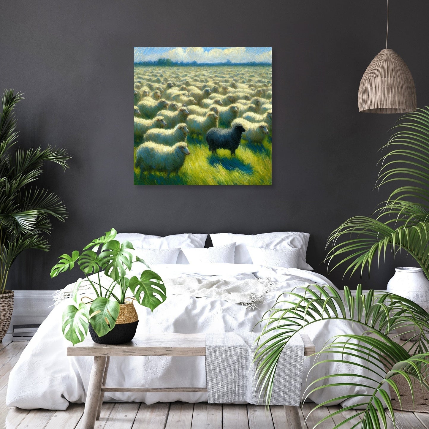 Singular Contrast Sheep Canvas